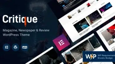 Critique - Newspaper & Review Magazine WordPress Theme