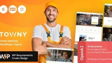 Towny - Handyman, Cleaning & Caregiving Services WordPress Theme